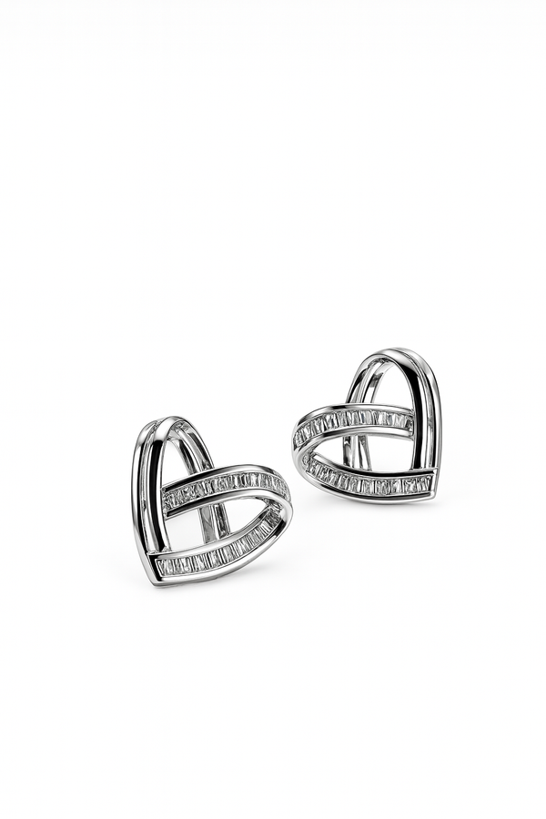 Silver heartshine earrings