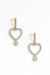 Shining heart danglers earrings