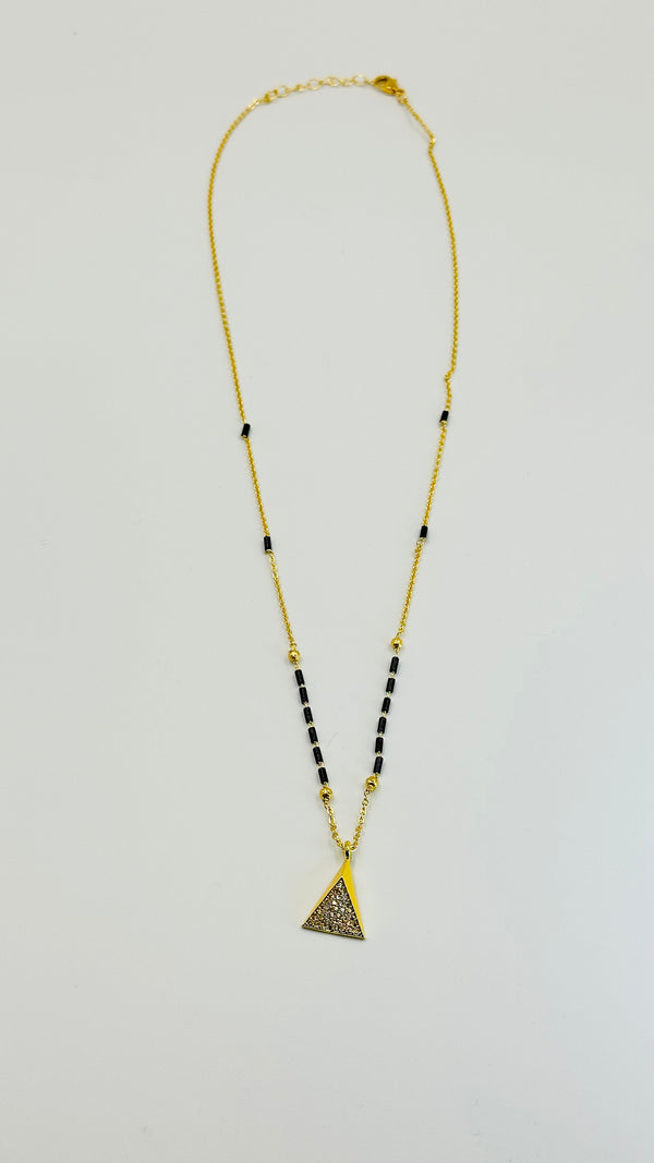 Triangle Shine Mangalsutra – Bold Geometry, Timeless Grace ✨🖤