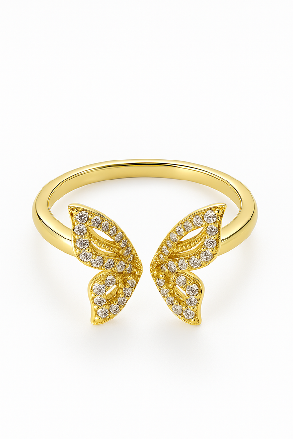 “Premium immitation gold-plated butterfly ring for women – Sanzorah”