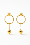 Golden orbit hoops earrings