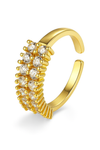 “Golden Cascade ring by Sanzorah – elegant gold-toned cascading design for women”